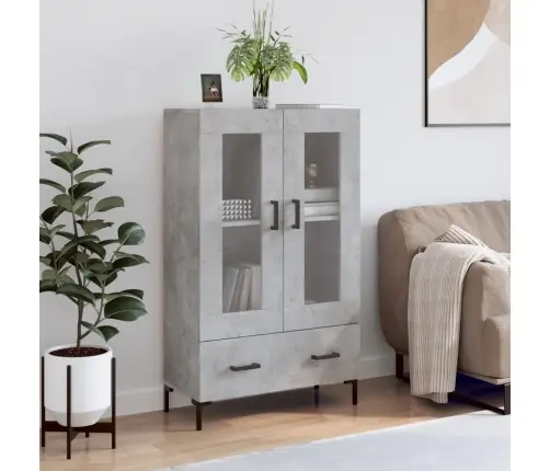 Augstais Skapītis, Pelēks, 69,5X31X115 Cm, Inženierijas Koks Vidaxl