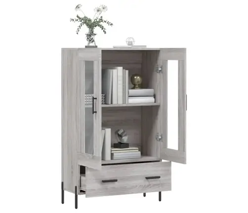 Augstais Skapītis, Pelēks, 69,5X31X115 Cm, Inženierijas Koks Vidaxl