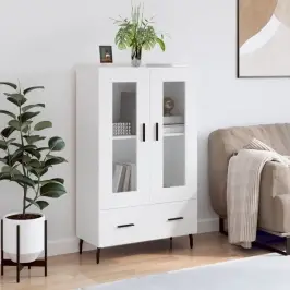 Augstais Skapītis, Balts, 69,5X31X115 Cm, Inženierijas Koks Vidaxl