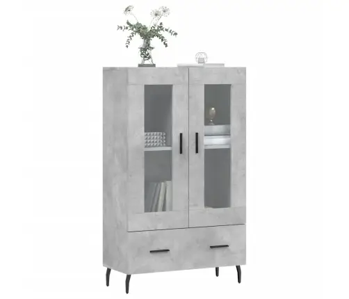 Komoda, Betono Pilkos Spalvos, 69,5X31X115cm Apdirbta Mediena