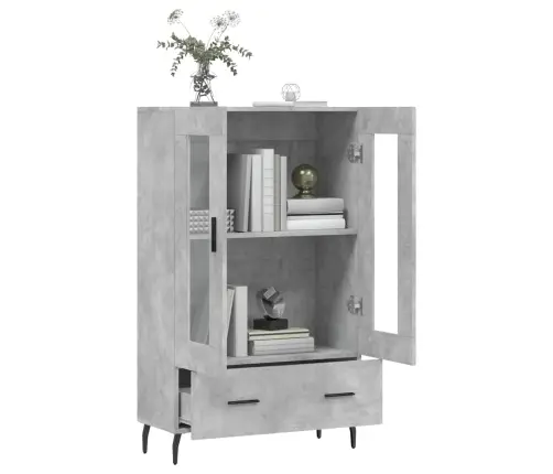 Komoda, Betono Pilkos Spalvos, 69,5X31X115cm Apdirbta Mediena