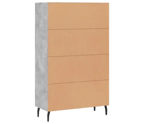 Komoda, Betono Pilkos Spalvos, 69,5X31X115cm Apdirbta Mediena