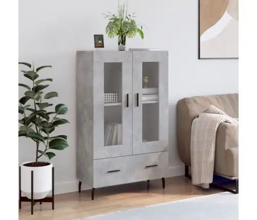 Komoda, Betono Pilkos Spalvos, 69,5X31X115cm Apdirbta Mediena