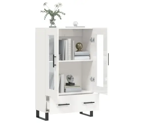 Kõrge Kapp, Kõrgläikega Valge, 69,5 X 31 X 115 cm Tehispuit