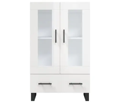 Kõrge Kapp, Kõrgläikega Valge, 69,5 X 31 X 115 cm Tehispuit