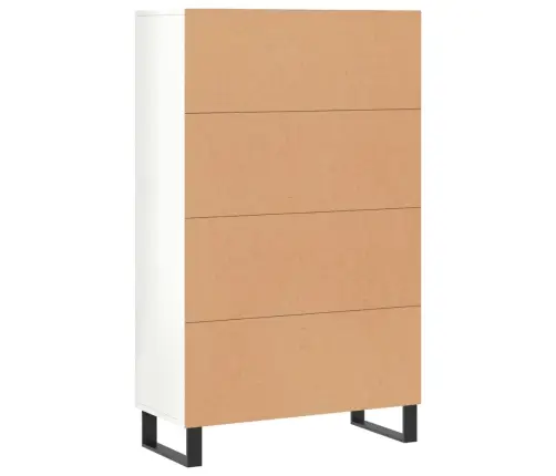 Kõrge Kapp, Kõrgläikega Valge, 69,5 X 31 X 115 cm Tehispuit