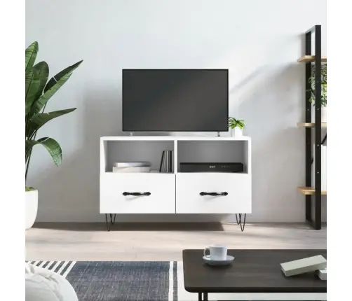 Televizoriaus Spintelė, Baltos Spalvos, 80X36X50cm Mediena