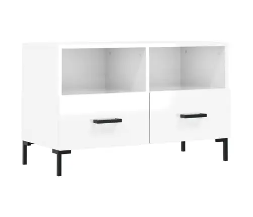 Televizoriaus Spintelė, Balta, 80X36X50cm Mediena, Blizgi