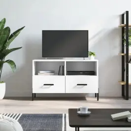 Televizoriaus Spintelė, Baltos Spalvos, 80X36X50cm Mediena