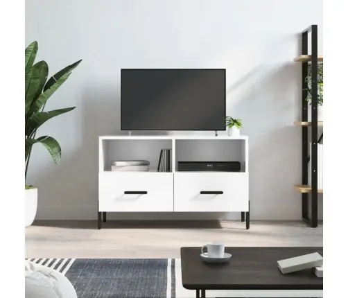 Tv Skapītis, Spīdīgi Balts, 80X36X50 Cm, Inženierijas Koks Vidaxl