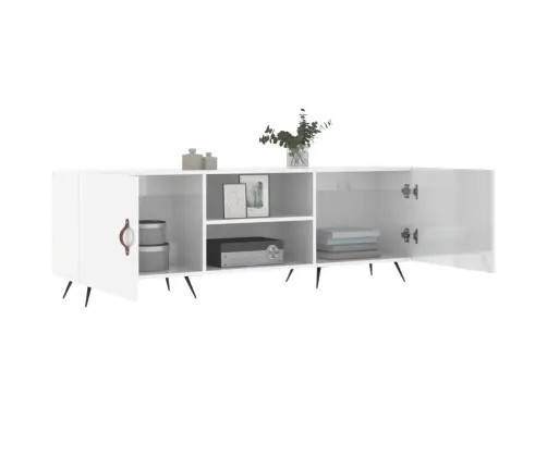 Televizoriaus Spintelė, Balta, 150X30X50cm Mediena, Blizgi