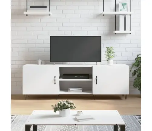 Telerikapp, Valge, 150 X 30 X 50 cm Tehispuit