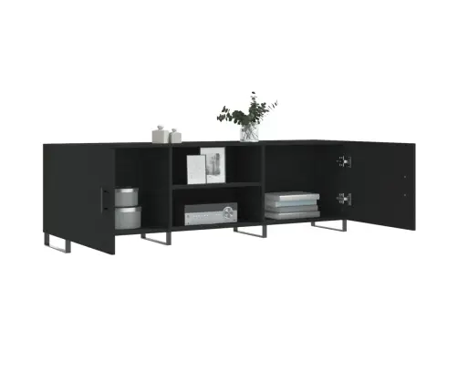 Telerikapp, Must, 150 X 30 X 50 cm Tehispuit