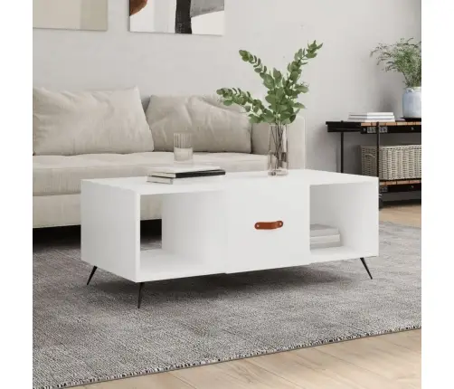 Kafijas Galdiņš, Balts, 102X50X40 Cm, Inženierijas Koks Vidaxl