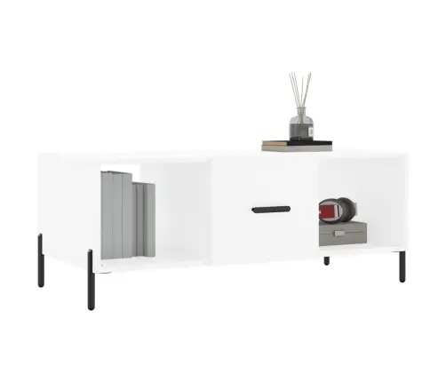 Kafijas Galdiņš, Balts, 102X50X40 Cm, Inženierijas Koks Vidaxl