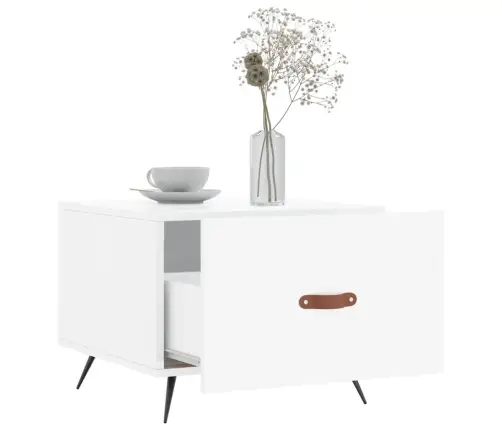 Kavos Staliukai, 2Vnt., Balti, 50X50X40cm Mediena, Blizgūs Kavos Staliukai, 2Vnt., Balti, 50X50X40cm Mediena, Blizgūs