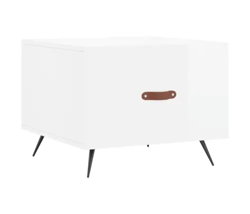 Kavos Staliukai, 2Vnt., Balti, 50X50X40cm Mediena, Blizgūs Kavos Staliukai, 2Vnt., Balti, 50X50X40cm Mediena, Blizgūs