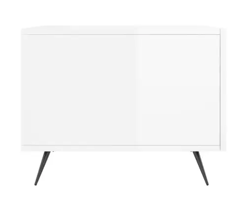 Kavos Staliukai, 2Vnt., Balti, 50X50X40cm Mediena, Blizgūs Kavos Staliukai, 2Vnt., Balti, 50X50X40cm Mediena, Blizgūs