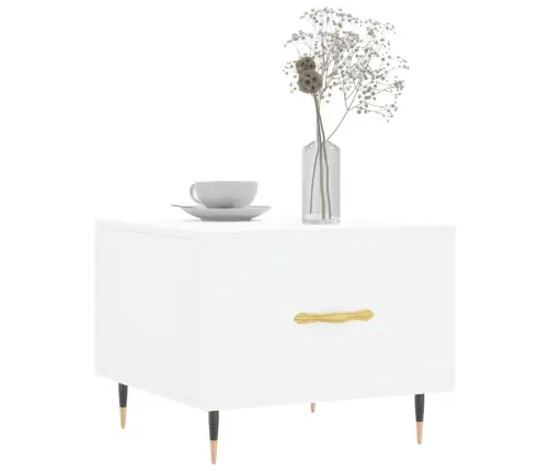 Kafijas Galdiņš, Balts, 50X50X40 Cm, Inženierijas Koks Vidaxl