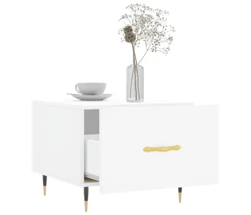 Kafijas Galdiņš, Balts, 50X50X40 Cm, Inženierijas Koks Vidaxl