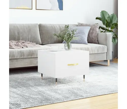 Kafijas Galdiņš, Balts, 50X50X40 Cm, Inženierijas Koks Vidaxl