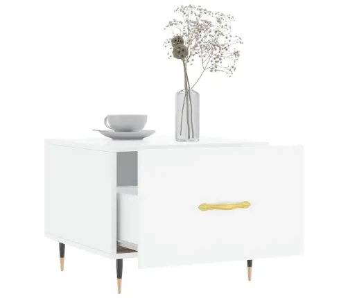 Kohvilaud 2 Tk, Kõrgläikega Valge 50X50X40 cm Tehispuit