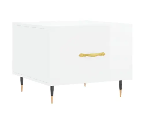 Kohvilaud 2 Tk, Kõrgläikega Valge 50X50X40 cm Tehispuit