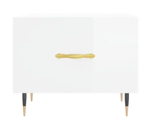 Kohvilaud 2 Tk, Kõrgläikega Valge 50X50X40 cm Tehispuit