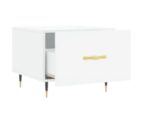 Kohvilaud 2 Tk, Kõrgläikega Valge 50X50X40 cm Tehispuit