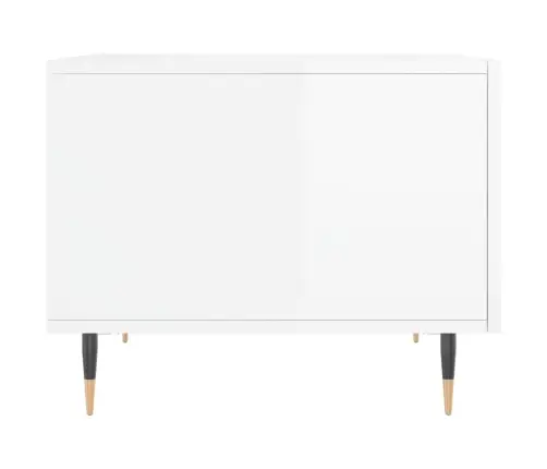 Kohvilaud 2 Tk, Kõrgläikega Valge 50X50X40 cm Tehispuit