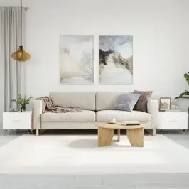 Kafijas Galdiņi, 2 Gab., Balti, 50X50X40 Cm, Inženierijas Koks Vidaxl