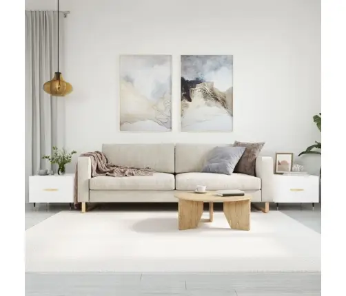 Kohvilaud 2 Tk, Kõrgläikega Valge 50X50X40 cm Tehispuit