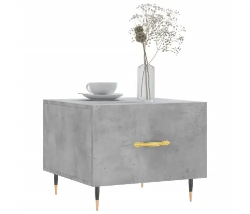 Kafijas Galdiņš, Betona Pelēks, 50X50X40 Cm, Inženierijas Koks Vidaxl