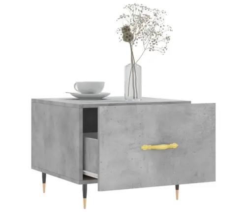 Kafijas Galdiņš, Betona Pelēks, 50X50X40 Cm, Inženierijas Koks Vidaxl