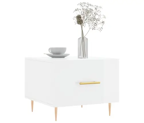 Kafijas Galdiņš, Spīdīgi Balts, 50X50X40 Cm, Inženierijas Koks Vidaxl