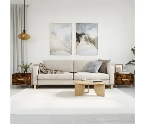 Kohvilaud, 2 Tk, Suitsutatud Tamm, 50 X 50 X 40 cm Tehispuit Kohvilaud, 2 Tk, Suitsutatud Tamm, 50 X 50 X 40 cm Tehispuit