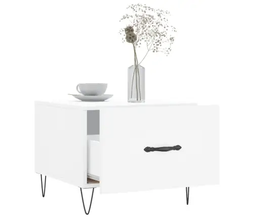 Kafijas Galdiņš, Balts, 50X50X40 Cm, Inženierijas Koks Vidaxl