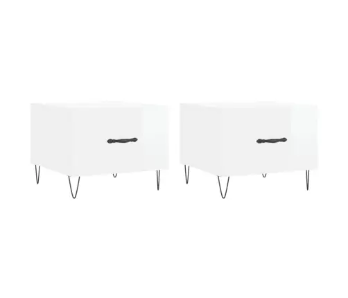 Kavos Staliukai, 2Vnt., Balti, 50X50X40cm Mediena, Blizgūs