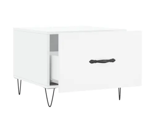 Kavos Staliukai, 2Vnt., Balti, 50X50X40cm Mediena, Blizgūs