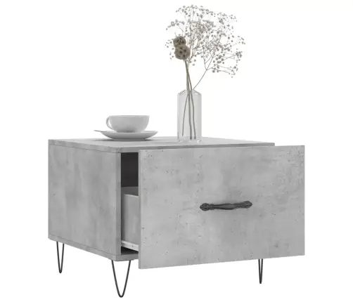 Kafijas Galdiņš, Betona Pelēks, 50X50X40 Cm, Inženierijas Koks Vidaxl