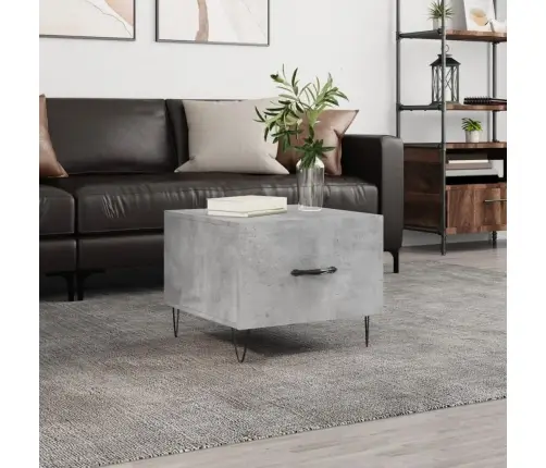 Kafijas Galdiņš, Betona Pelēks, 50X50X40 Cm, Inženierijas Koks Vidaxl