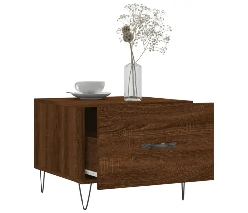 Kohvilauad, 2 Tk, Pruun Tamm, 50 X 50 X 40 cm Tehispuit