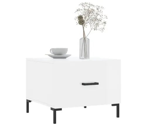 Kafijas Galdiņš, Spīdīgi Balts, 50X50X40 Cm, Inženierijas Koks Vidaxl