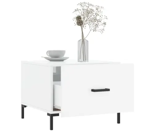 Kafijas Galdiņš, Spīdīgi Balts, 50X50X40 Cm, Inženierijas Koks Vidaxl