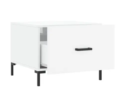 Kafijas Galdiņš, Spīdīgi Balts, 50X50X40 Cm, Inženierijas Koks Vidaxl