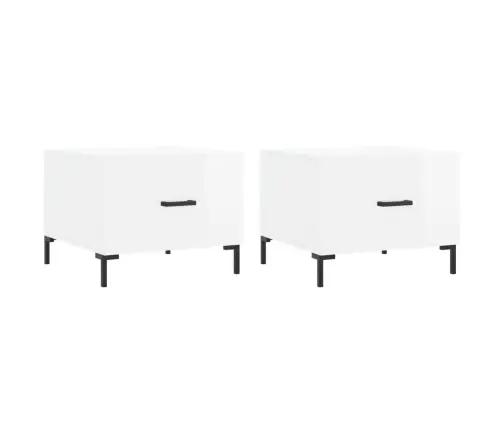 Kafijas Galdiņi, 2 Gab., Balti, 50X50X40 Cm, Inženierijas Koks Vidaxl