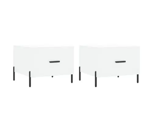 Kavos Staliukai, 2Vnt., Balti, 50X50X40cm Apdirbta Mediena