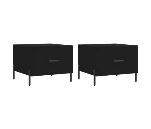 Kohvilaud, 2 Tk, Must, 50 X 50 X 40 cm Tehispuit