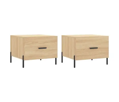 Kohvilaud, 2 Tk,Sonoma Tamm, 50 X 50 X 40 cm Tehispuit