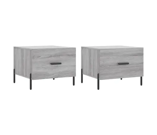 Kafijas Galdiņi, 2 Gab., Pelēki, 50X50X40 Cm, Inženierijas Koks Vidaxl